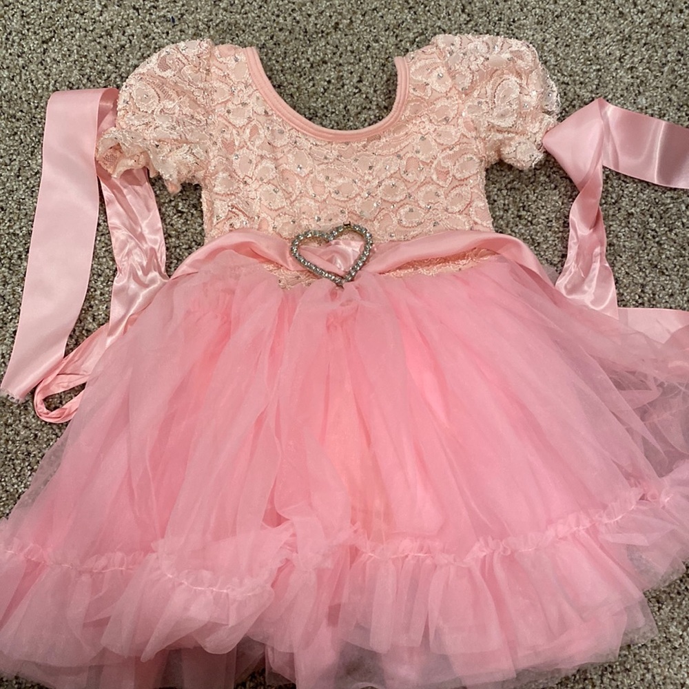 Pink little girl dance dress